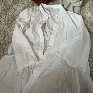 Zara White Button-Up Dress